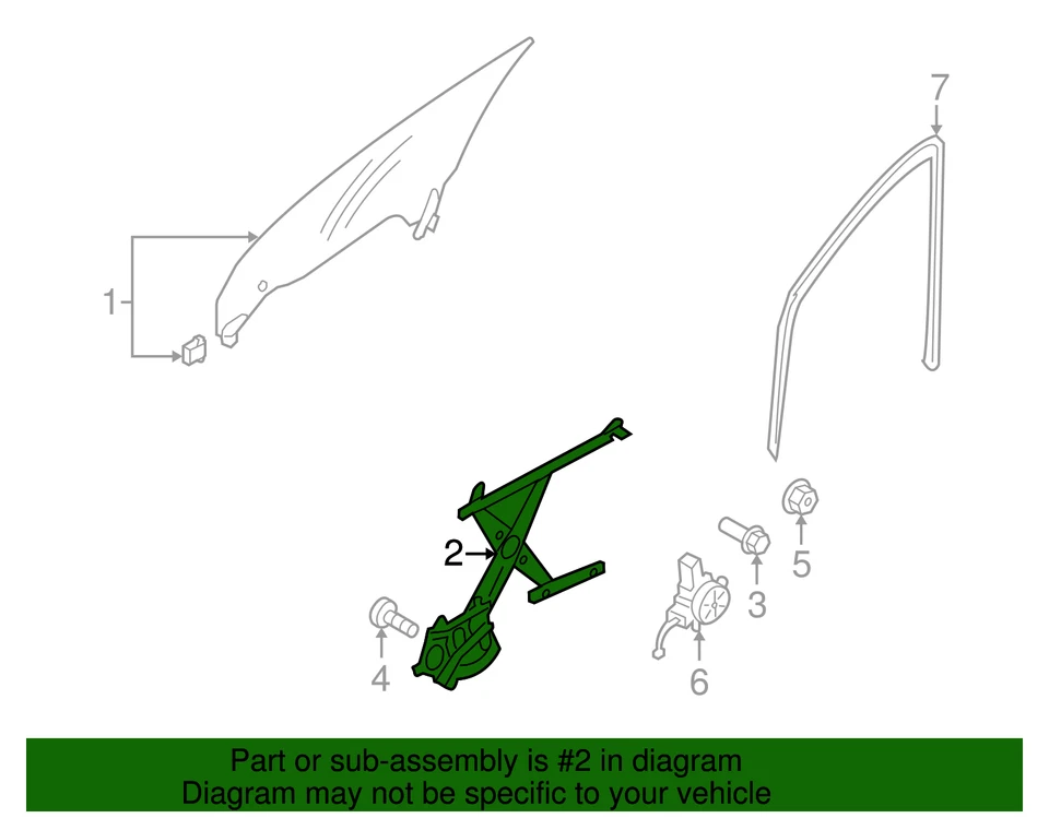 Regulador de ventana genuino Subaru 2006-2014 Tribeca B9 Tribeca 61222XA00A9E Foto 2 de 2