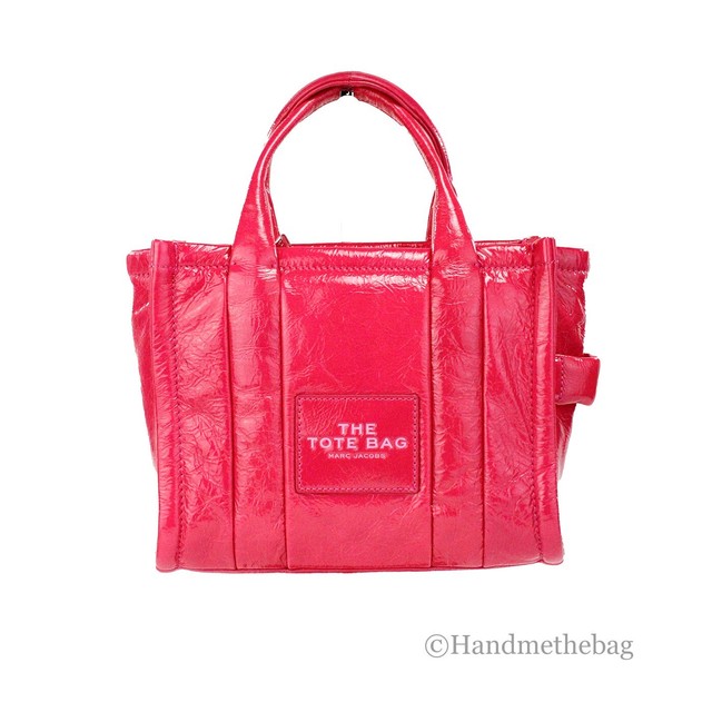Marc Jacobs The Shiny Crinkle Mini Tote Magenta Leather Marc Jacobs The Shiny Crinkle Mini Tote Magenta Leather