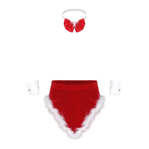Men's Christmas Bodysuit Xmas Suspender Thongs Underwear with Santa Hat Set - Picture 42 of 165