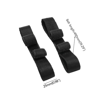 Pair Of Black Replacement Straps For Balance Scooters & HoverKarts - Fastener Belt Set