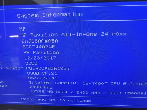 Pavilion 24-R014 AIO Computer 12 Gb Ram Win 11 Touchscreen i5-7400T 2TB - Picture 7 of 12