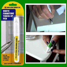 1x White Furniture Touch-Up Pen, Repair Wood, Floor, Cabinet, Laminate Scratches