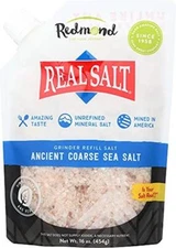 Redmond Real Sea Salt - Natural Unrefined Gluten Free Coarse, 16 Ounce Pouch 