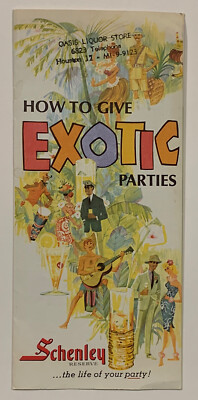 BROCHURE: 1963 - SCHENLEY RESERVE - How to Give Exotic Parties