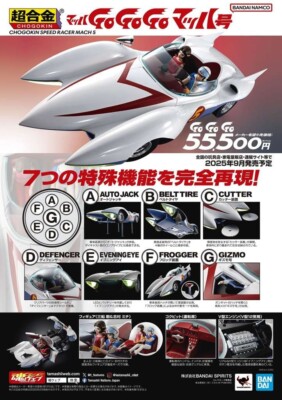 VORVERKAUF GUTSCHEIN  449,00 Bandai SPEED RACER MACH5 Chogokin 1:18 CAR Diecast