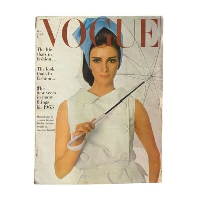 VTG Vogue Magazine January 1963 Wilhelmina Cooper by Irving