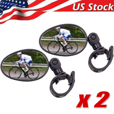 2Pcs Bike Mirror Rotaty Round MTB Road Handlebar Bicycle Rear View Glass Cycling
