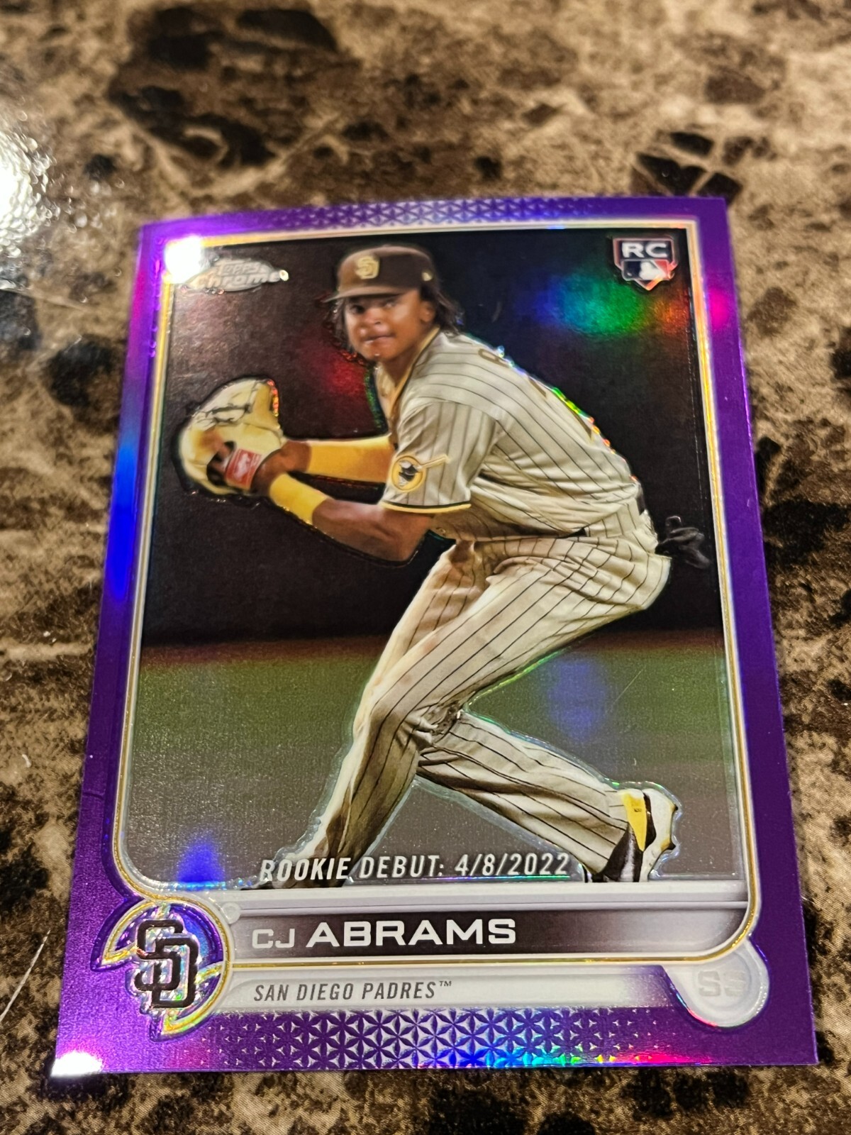 CJ ABRAMS 2022 Topps Chrome Update Purple Refractor #USC102 Padres Rookie Debut