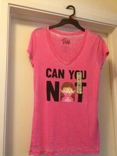 Woman's Graphic V Neck T-Shirt So Cute Size Large