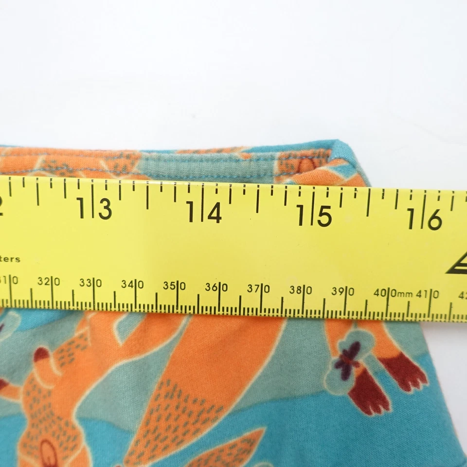 Леггинсы LuLaRoe высокие и пышные женские синие оранжевые с принтом Fox эластичные - Изображение 4 из 4