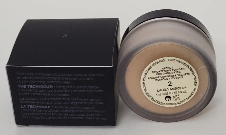 LAURA MERCIER Secret Brightening Powder for Under Eyes 0.14 oz Shade 2 (SEALED) - Image 3 of 3