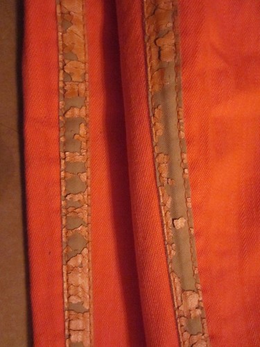 WOMENS DEREON BEYONCE BURNT ORANGE DISTRESSED LOGO CHAIN JEAN SHORTS SIZE 7 NWT - Picture 11 of 12