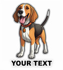 Set of 2 American Foxhound Dog Decal Stickers with Free Custom Text