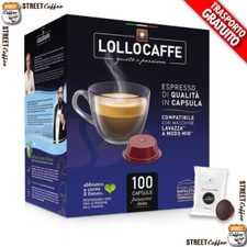 100 a 800 Capsule Caffè Lollo Miscela Nera Nero compatibili Lavazza a Modo Mio