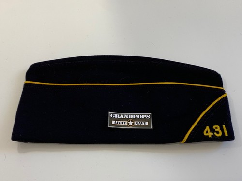 GARRISON CAP NAVY BLUE YELLOW PIPING 