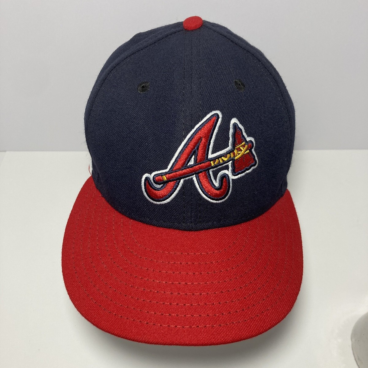 新品 NEW ERA Flame 7 7/8 Atlanta Braves Hat Cap New Era Fitted 7 1/8 Blue Red White 59Fifty