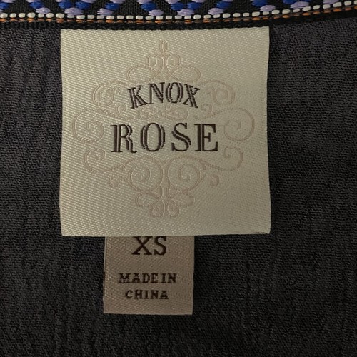 Knox Rose Cover Up XS Slate Purple Ivory Crochet Trim Fringe Bohemian 100% Rayon - Picture 12 of 12