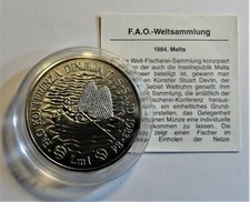 Malta 1 Pfund 1984 - F A O WELT-FISCHEREI-KONFERENZ  Stgl / unc Kapsel +Zertifi.