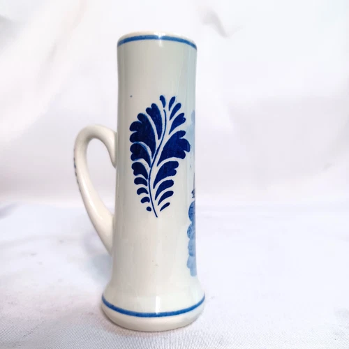 Vintage Delfts Holland Mugs Set of 7 Blue and White Windmill