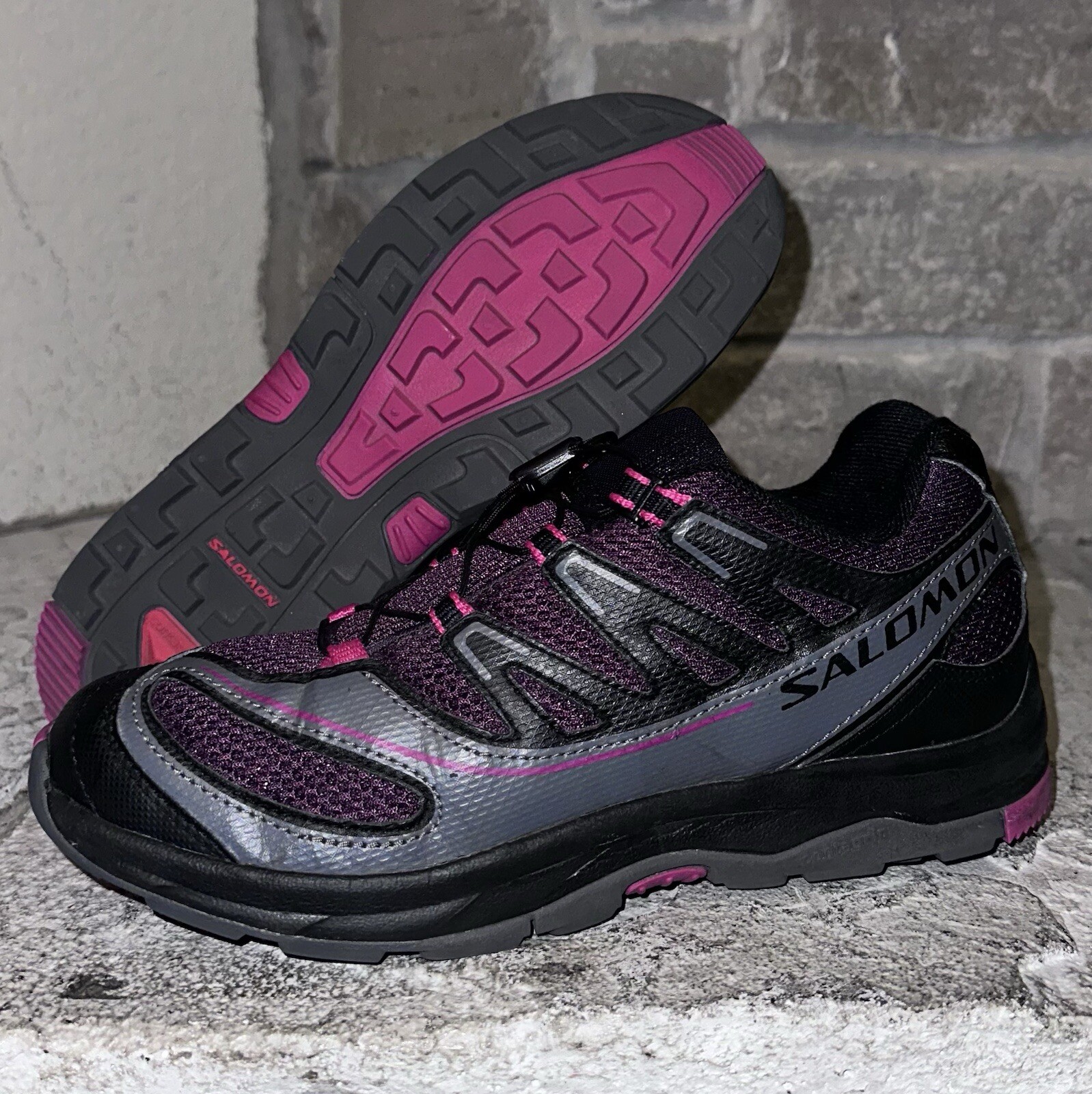 Scarpe da trekking Salomon 145464 XA Pro nere rosa come nuove con lacci BOA sneakers 6 uomo