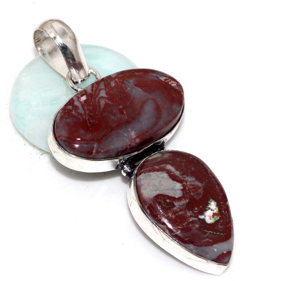 Wave Dolomite 925 Silver Plated Gemstone Pendant 2.1