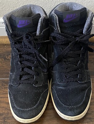 Nike Dunk Sky Hi Hidden Wedge Heel Women's 7.5 Sneakers Black Suede 528899 014