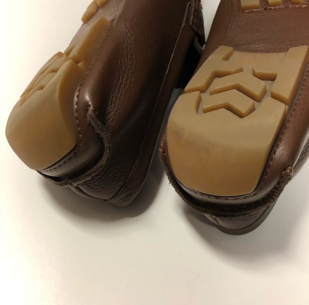 BALLY Mens Brown Pebbled Leather Striped Loafers Size 9  display picture 3