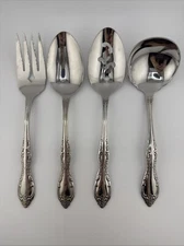 Oneida SSS BOURBON Stainless Flatware Lot Serving Set Spoons Fork Slotted Ladle