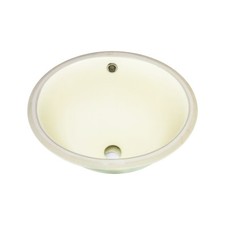 Oval Undermount Bathroom Vanity Sink 15-1/2" x 13-1/2" x 8" Ivory Porcelain