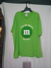 Vintage M&M's 2004 I'm All About Green Graphic T Shirt Size XL Mars Candy