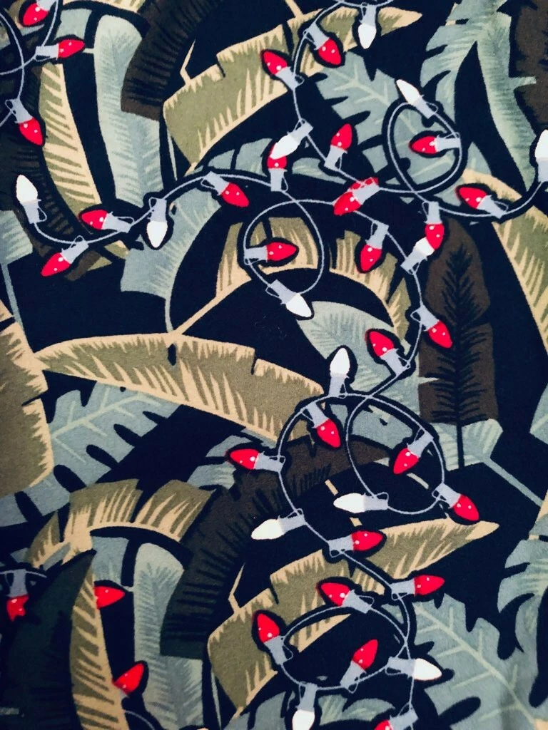 lularoe leggings TC Palm tree Christmas lights merry and bright