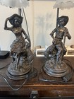 Set Of Mario Pegoraro Bronze Lamps - Shepherd Boy And Girl with Sheep Figurine — photo 3
