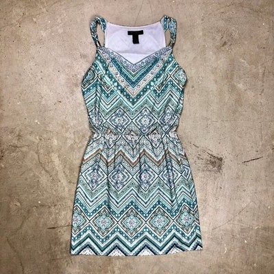 blue and white boho dress