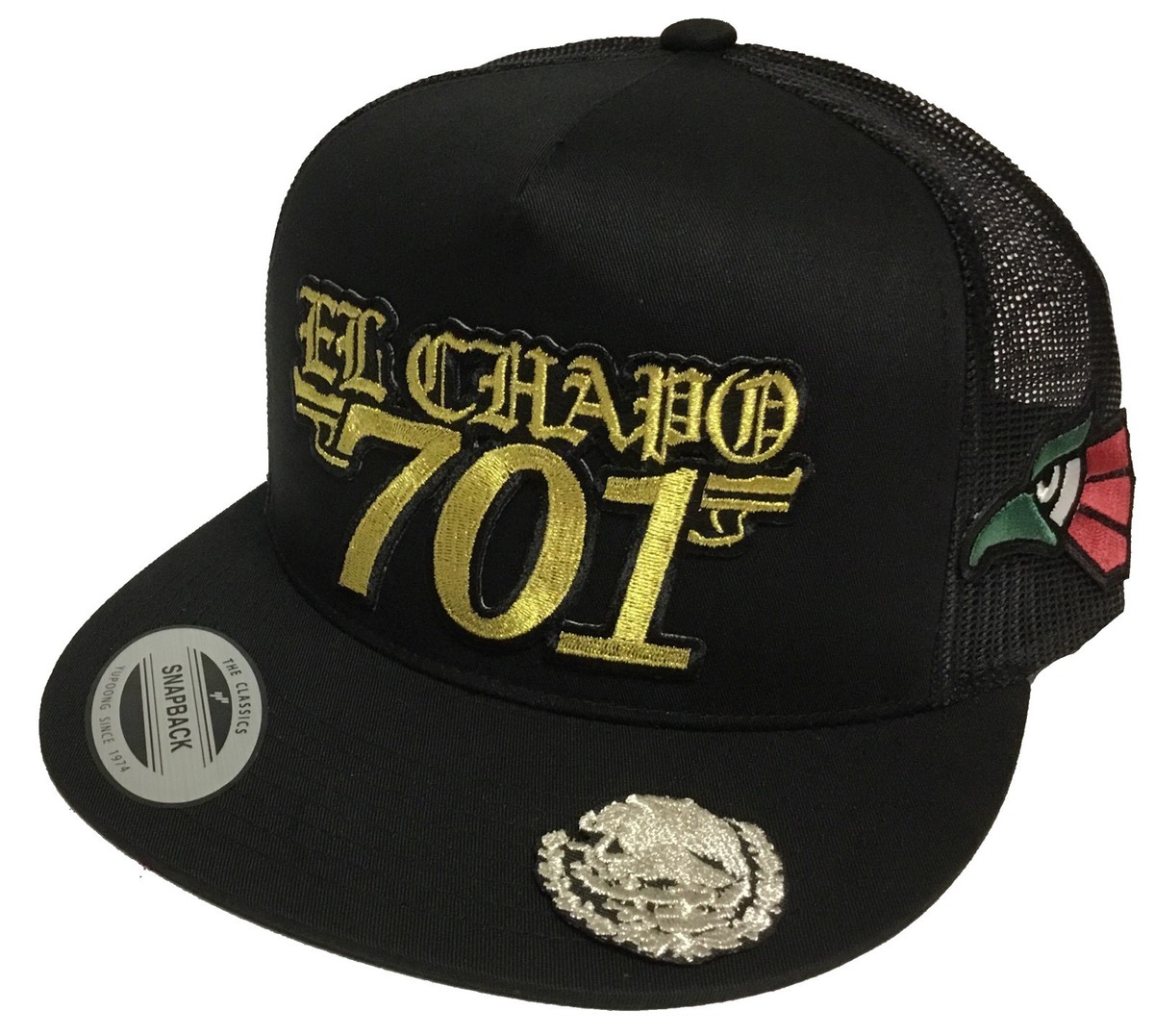 EL CHAPO GUZMAN 701 MEXICO LOGO FEDERAL LOGOS COLOR EAGLE HAT