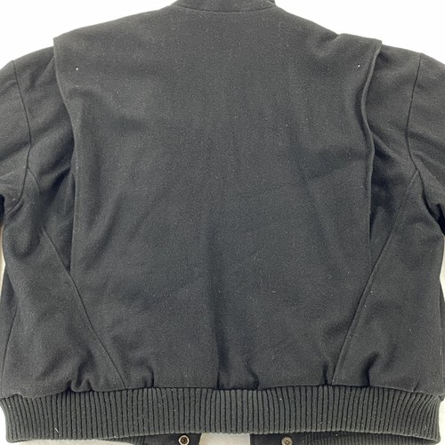 Sears Roebuck Mens Lg WOOL Bomber Jacket Black With Plaid Flannel Lining VTG EUC - Picture 10 of 12