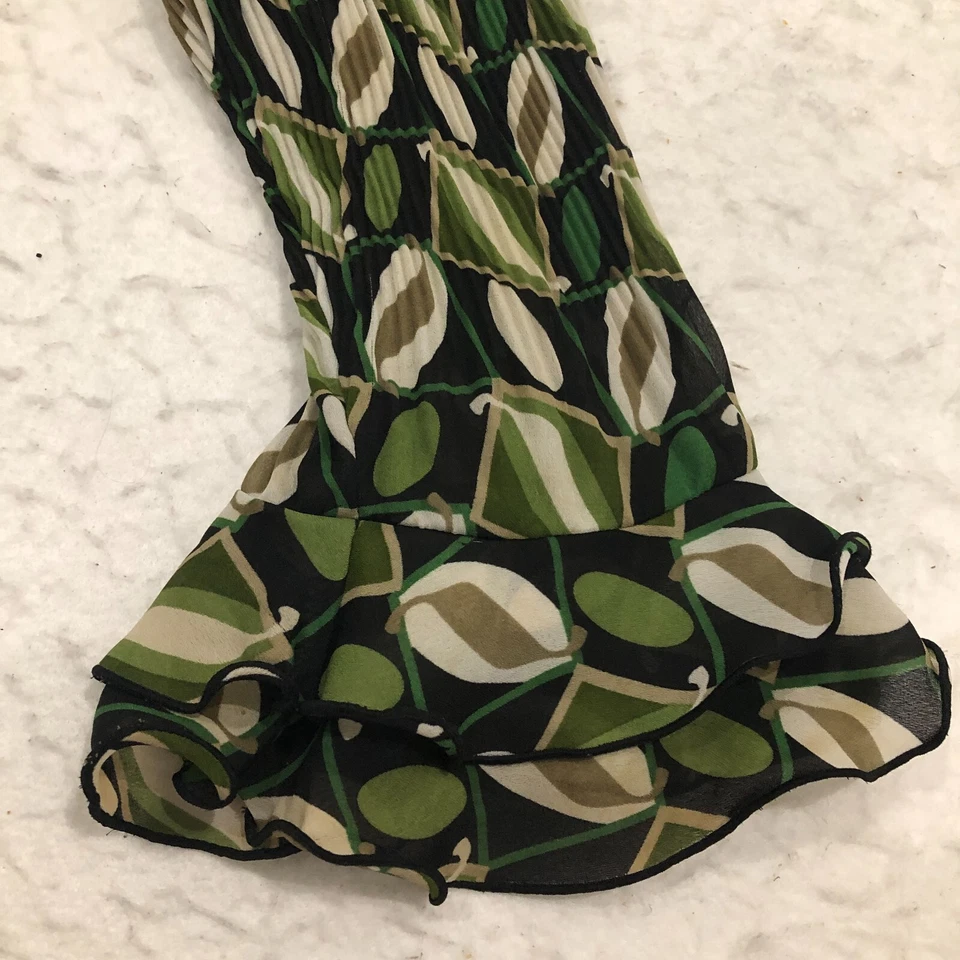 Blusa feminina Essentials by Milano tamanho XL geométrica com botões mangas 3/4 nova sem etiquetas - Imagem 3 de 4