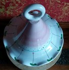 Vintage Italian Art Pottery 9" Umbrella Lid Hand-Painted Cherry Leave Canister  — photo 2