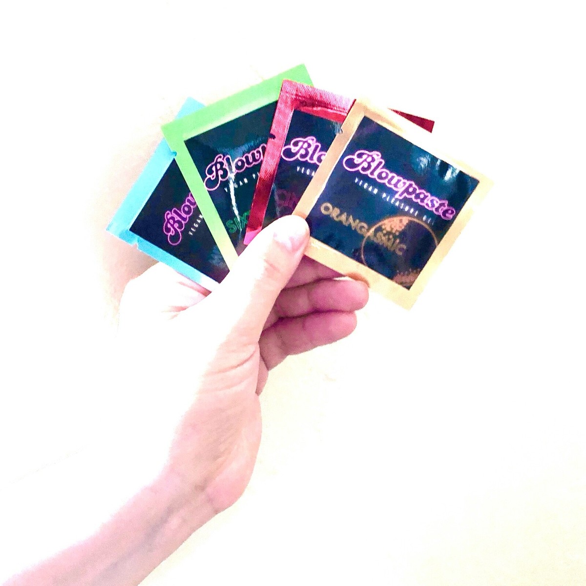 Blowpaste Sampler, 4 flavors, edible personal lubricant (vegan), condom packet | eBay Blowpaste Sampler, 4 flavors, edible personal lubricant (vegan), condom packet | eBay