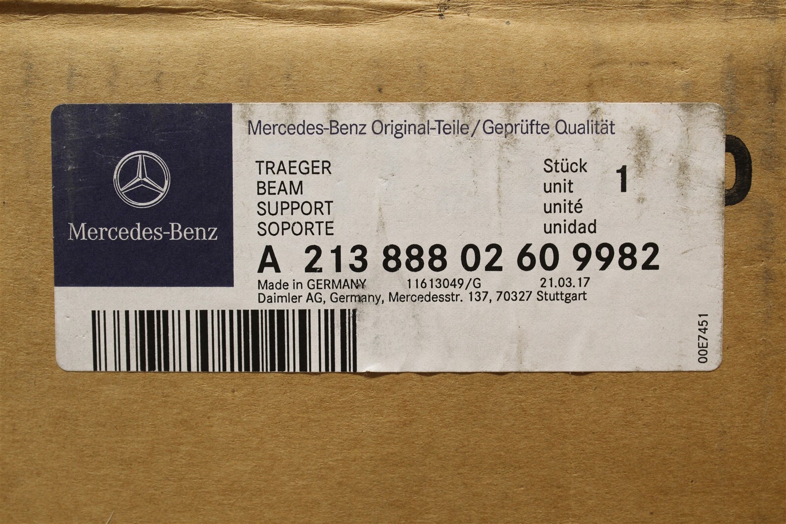 A21388802609982 Bumper Grille genuine Mercedes-Benz part for sale  