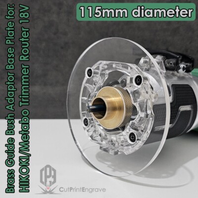 HIKOKI Matabo Oberfräse Trimmer 18V Messing Führungsbuchse Adapter Grundplatte 115mm Ø