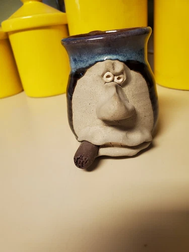 Vintage Art Pottery Face Mug Signed And Dated*