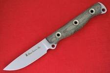 Busse Cultellus .125" Flat Ground Doublecut Blade, Hand Smoothed Black Canvas 