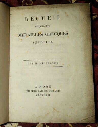 Recueil De Quelques Médailles Grecques Inédites. Millingen 1812 - Photo 1/10