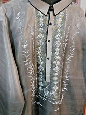 Men Clothing Formal Wear Gray XXL BARONG TAGALOG PHILIPPINES 220