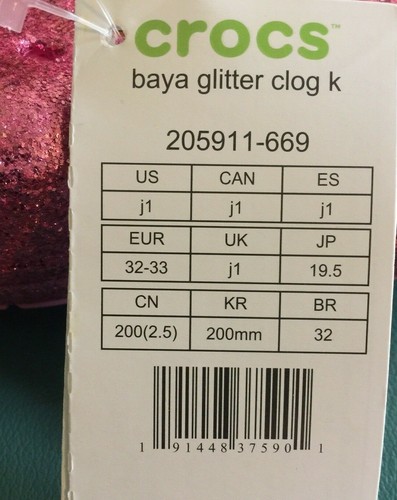 Crocs Baya Zueco Brillo Rosa Elige NIÑAS Talla NUEVO - Imagen 9 de 9