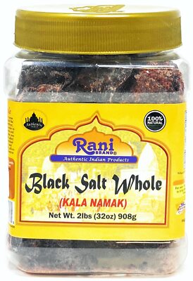 Rani Black Salt Raw Whole (Kala Namak) Mineral 32oz (2lbs) 908g PET Jar