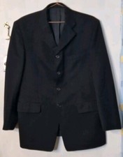 Yves Saint Laurent Ysl Womens Suit Jacket 100% Wool Blazer Black 50r