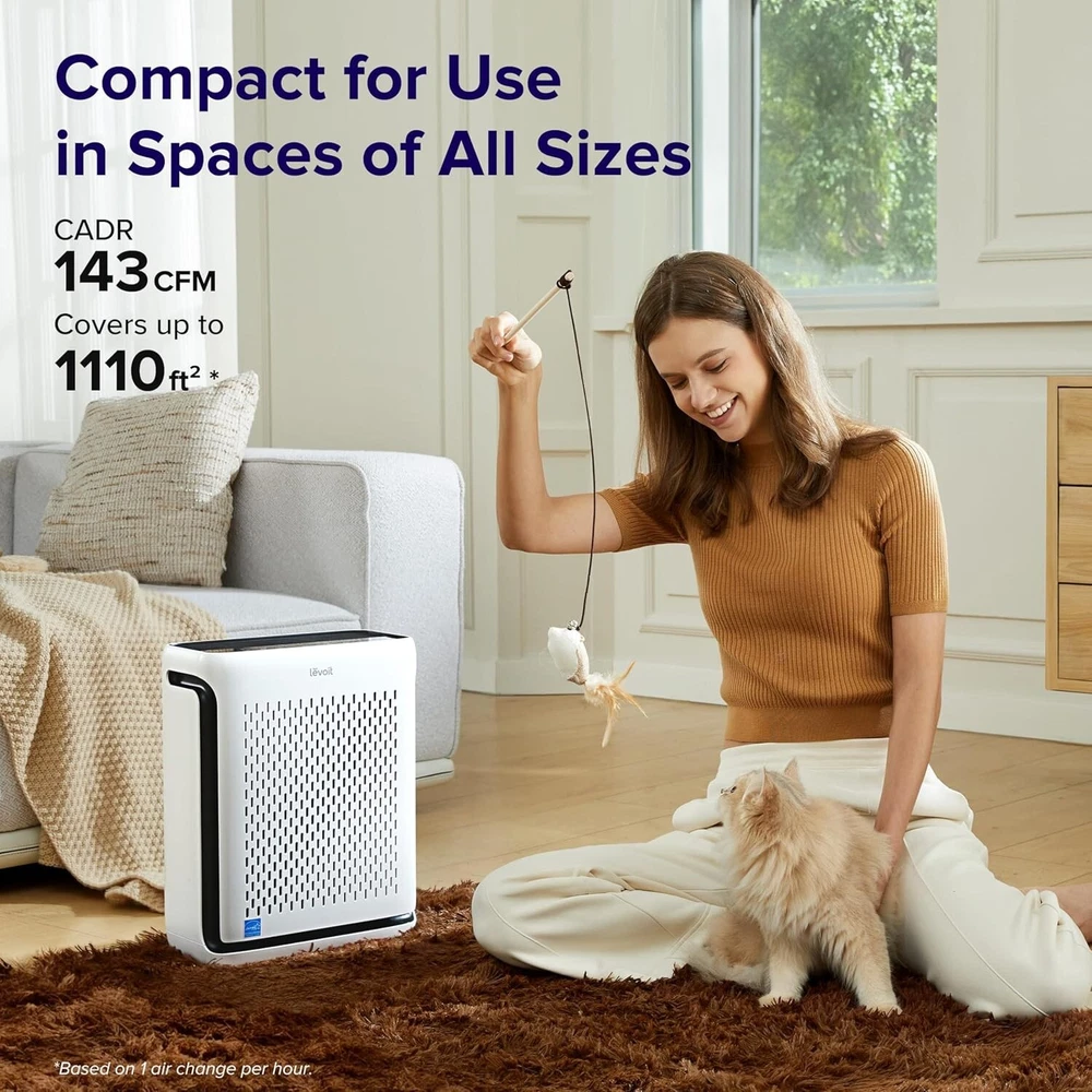 Air Purifier for Home Large Room Bedroom Up to 1110 Ft² with Air Quality Moni...