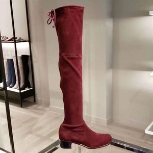 red suede over the knee boots