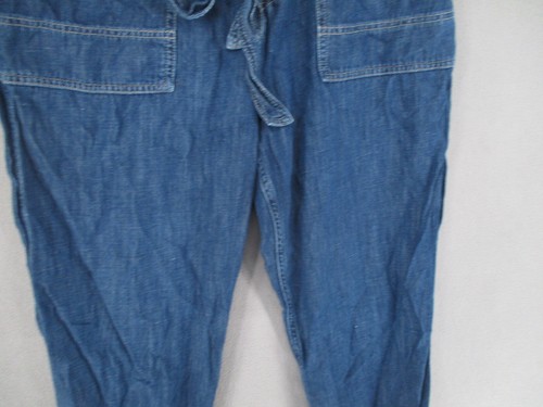 Ralph Lauren Pants Womens 30 Blue Tie Belted Denim Tapered Joggers High Cuff - Picture 3 of 16